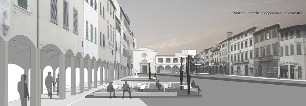 piazza marsilio ficino vista della nuova sistemazione piccole terrazze che affacciano sulla piazza