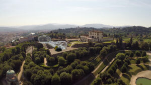 high-tech architecture in tuscany landscape